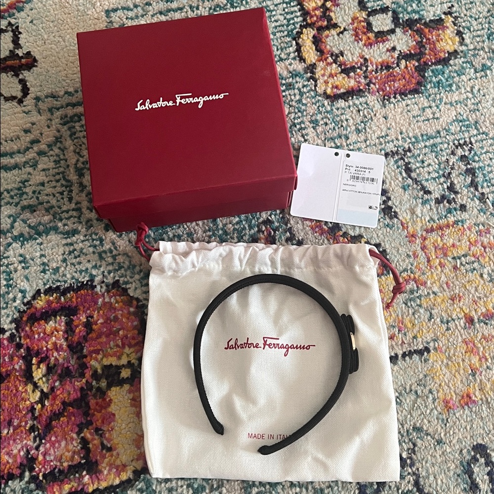 Salvatore Ferragamo red vara bow headband